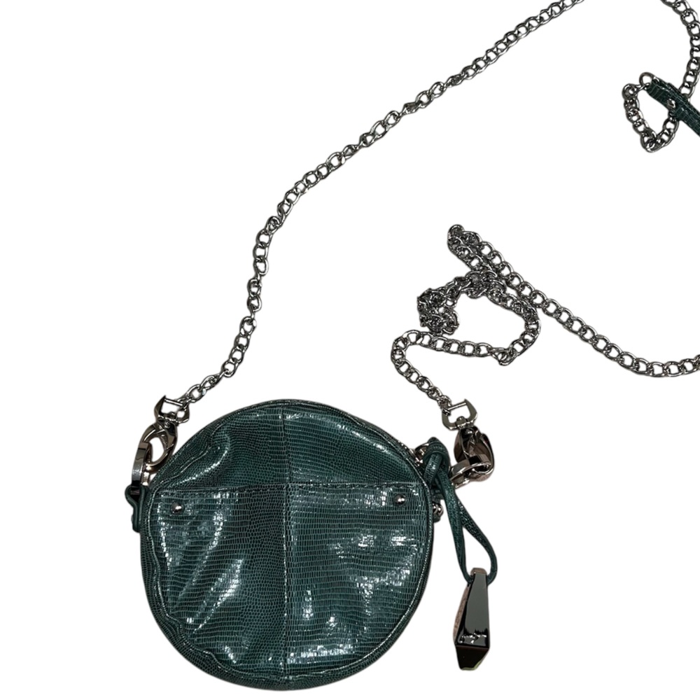 Junior Drake Ember Forest Green Sparkly Snakeskin Mini Bag Chain Strap